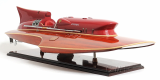 Wooden Model Boat Ferrari Hydroplane Painted 